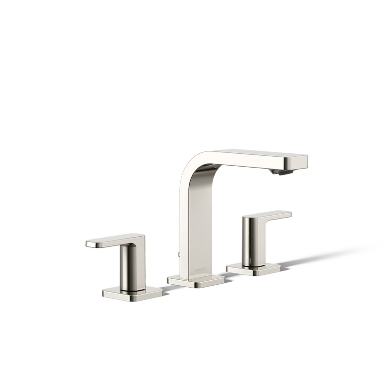 KOHLER K-23484-4K-SN Parallel Widespread Bathroom Sink Faucet, 1.0 Gpm In Vibrant Polished Nickel