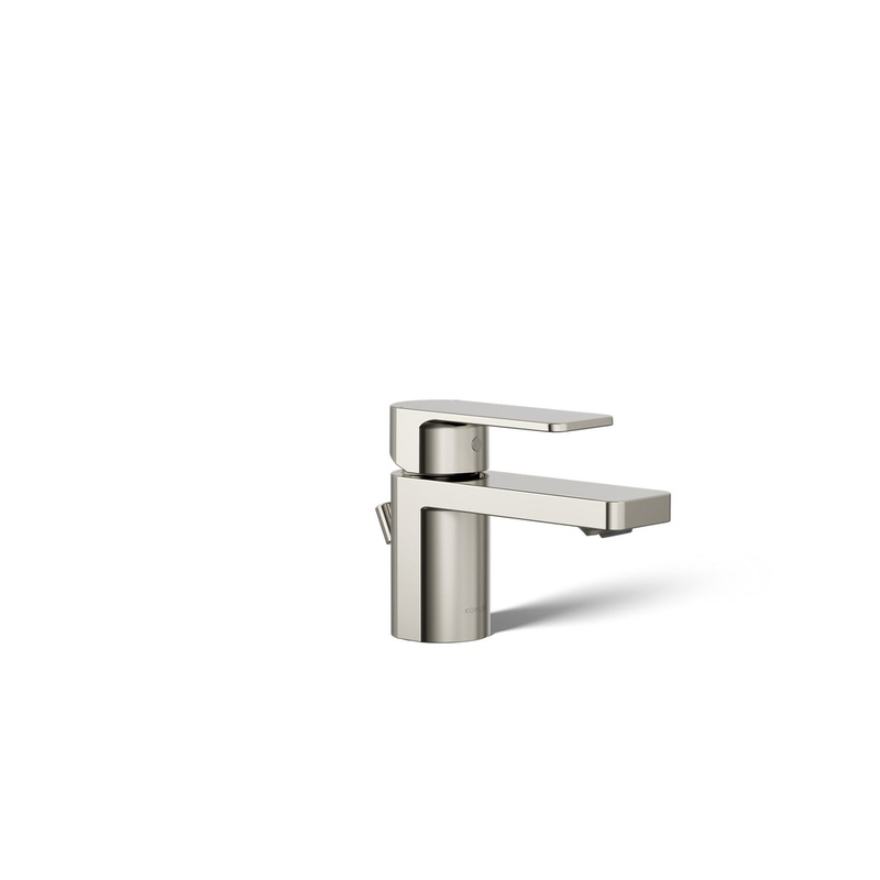 KOHLER K-24804-4-SN Parallel Low Single-Handle Bathroom Sink Faucet, 1.2 Gpm In Vibrant Polished Nickel