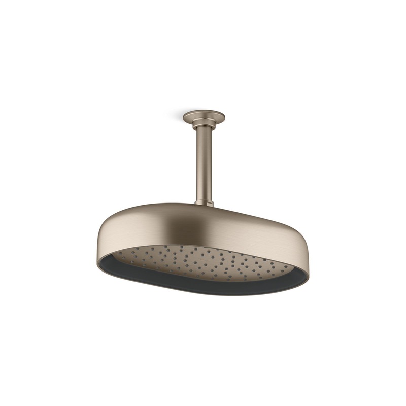 KOHLER K-26293-BV Statement Oblong 12" Single-Function Rainhead, 2.5 Gpm In Vibrant Brushed Bronze