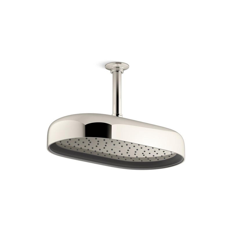 KOHLER K-26294-SN Statement Oblong 14" Single-Function Rainhead, 2.5 Gpm In Vibrant Polished Nickel