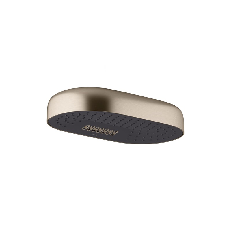 KOHLER K-26295-BV Statement Oblong 14" Two-Function Rainhead, 2.5 Gpm In Vibrant Brushed Bronze