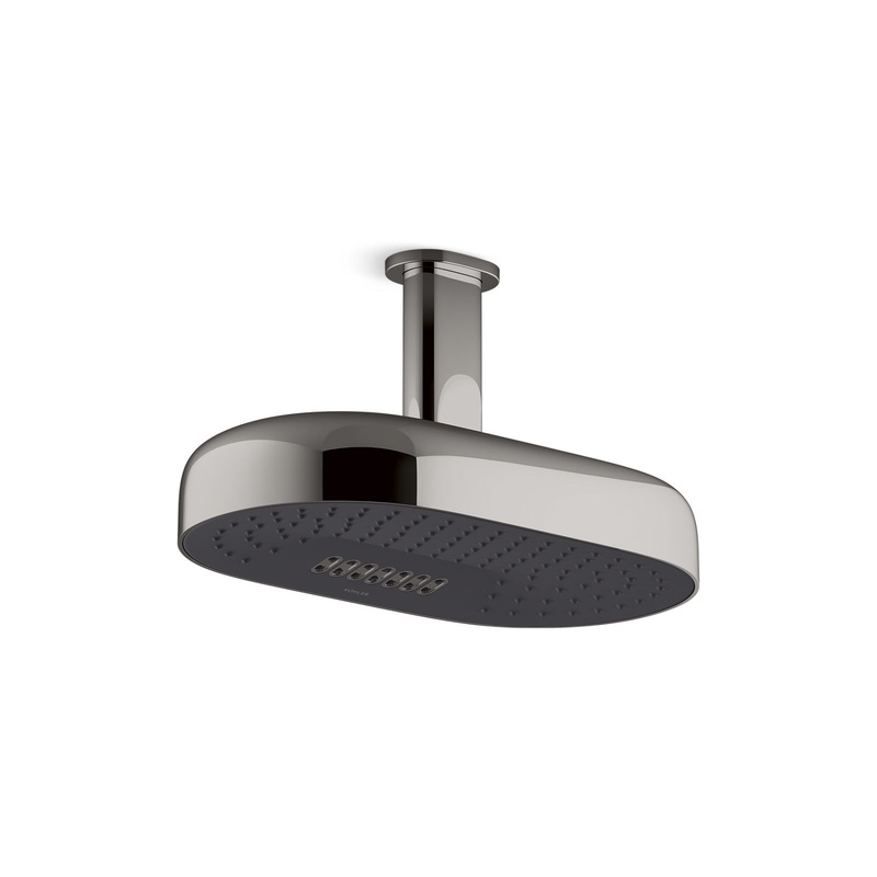 KOHLER K-26295-TT Statement Oblong 14" Two-Function Rainhead, 2.5 Gpm In Vibrant Titanium