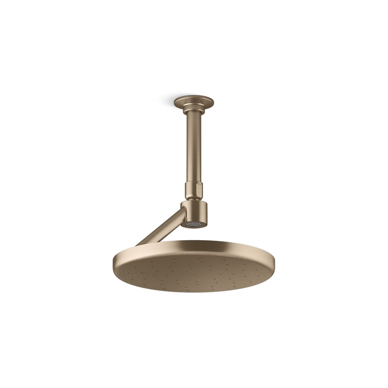 KOHLER K-26301-G-BV Statement Open Rain Iconic Round 9" Single-Function Rainhead, 1.75 Gpm In Vibrant Brushed Bronze