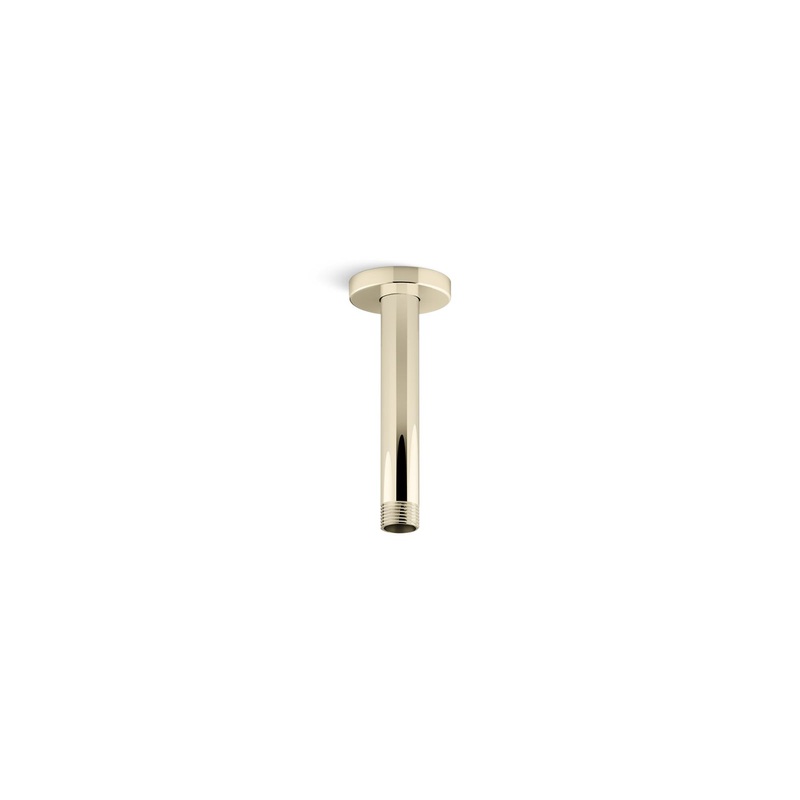 KOHLER K-26320-AF Statement 6" Ceiling-Mount Single-Function Rainhead Arm And Flange In Vibrant French Gold