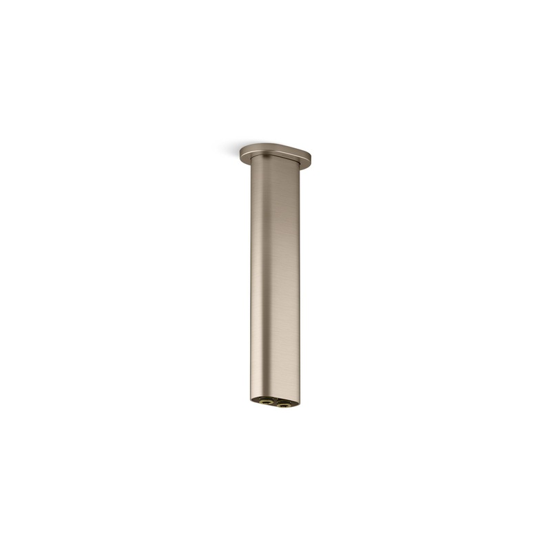 KOHLER K-26326-BV Statement 10" Ceiling-Mount Two-Function Rainhead Arm And Flange In Vibrant Brushed Bronze
