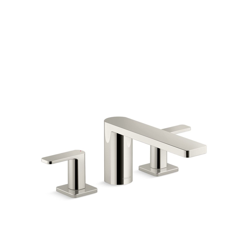 KOHLER K-27121-4-SN Parallel Deck-Mount Bath Faucet In Vibrant Polished Nickel