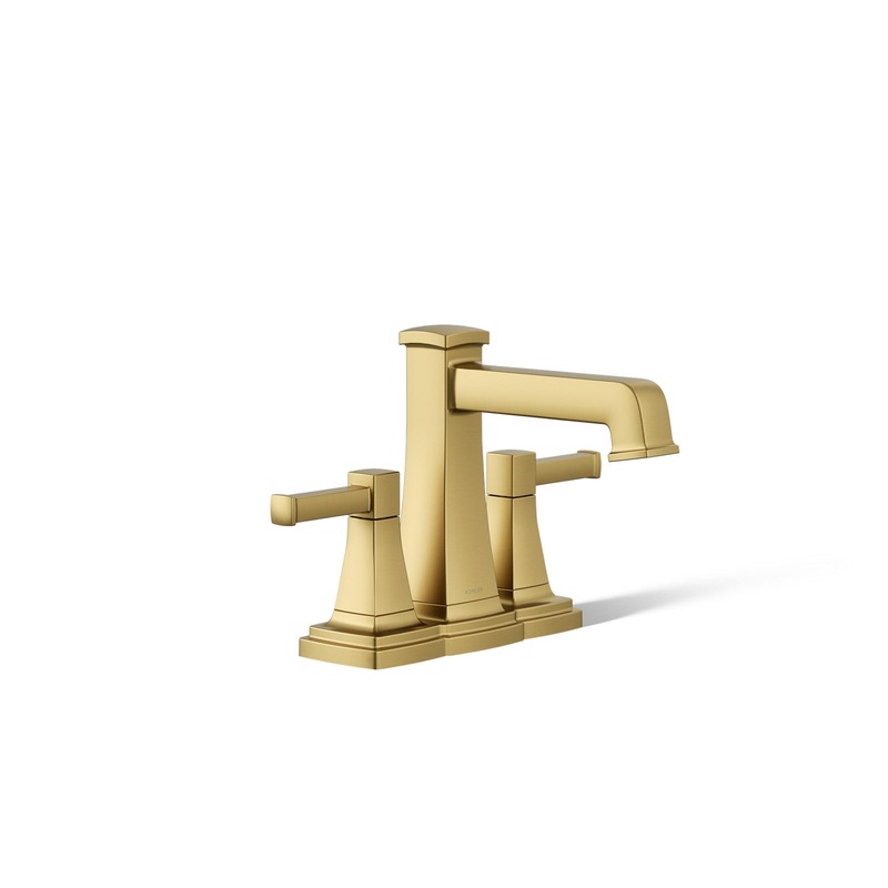 KOHLER K-27398-4N-2MB Riff Centerset Bathroom Sink Faucet, 0.5 Gpm In Vibrant Brushed Moderne Brass