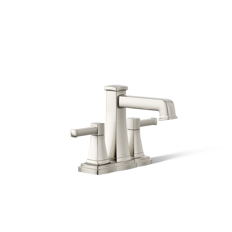 KOHLER K-27398-4N-SN Riff Centerset Bathroom Sink Faucet, 0.5 Gpm In Vibrant Polished Nickel