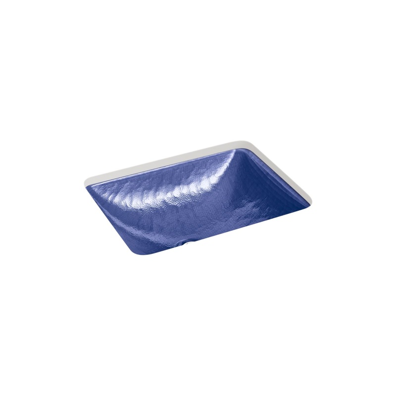 KOHLER K-28823-G6-B11 Yepsen 20" Rectangular Undermount Bathroom Sink, No Overflow In Opaque Sapphire
