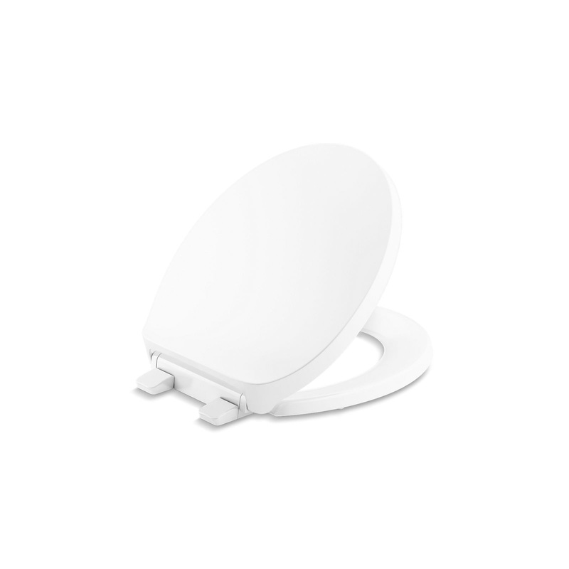 KOHLER K-29031-0 Drift Tab Readylatch Quiet-Close Round-Front Toilet Seat In White