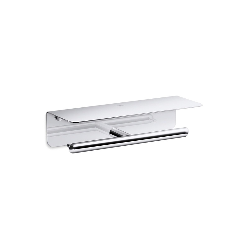 KOHLER K-29224-CP Kumin Covered Double Toilet Paper Holder In Polished Chrome