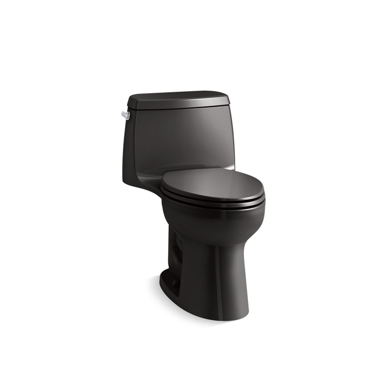 KOHLER K-30811-7 Santa Rosa One-Piece Compact Elongated 1.6 Gpf Toilet With Revolution 360 Swirl Flushing Technology In Black Black