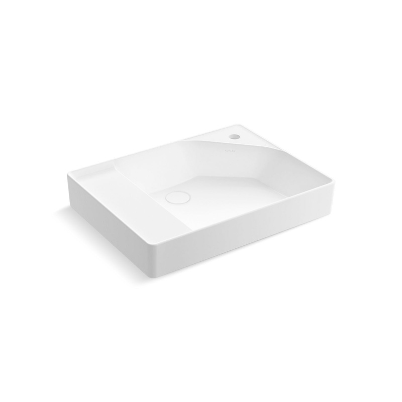 KOHLER K-31554-0 Spacity 24" Fireclay Vanity Top With Integrated Square Sink In White