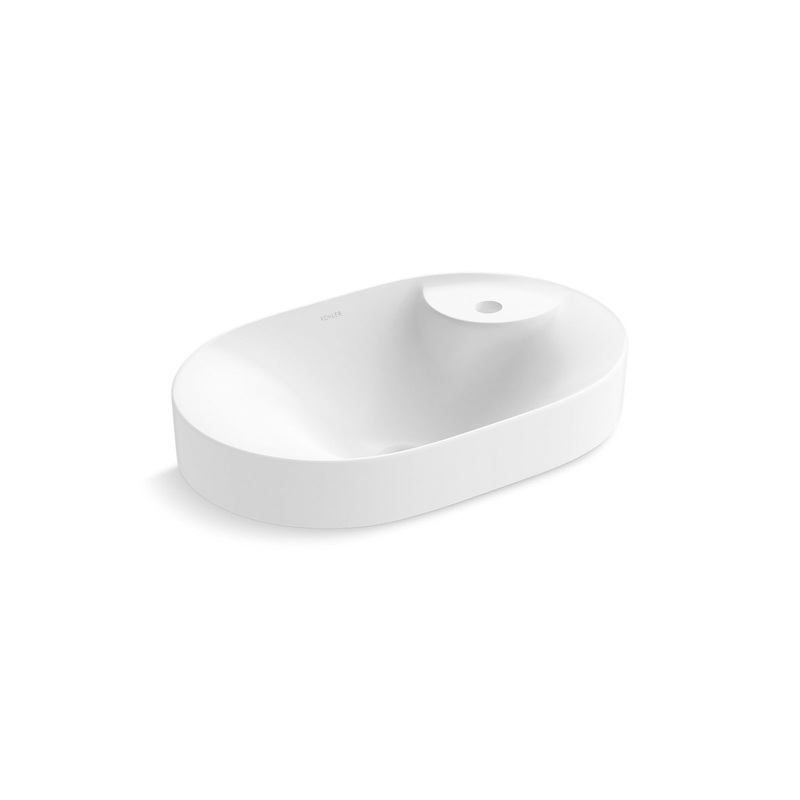 KOHLER K-31705-1-0 Chalice 22-3/4" Oval Vessel Bathroom Sink In White