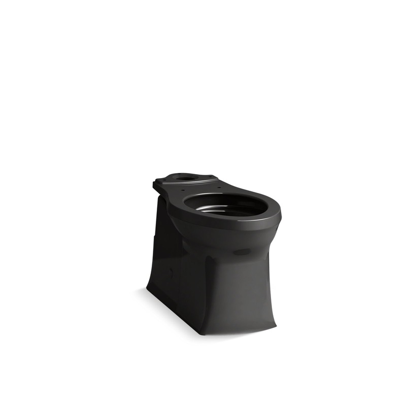 KOHLER K-33812-7 Corbelle Tall Elongated Toilet Bowl With Skirted Trapway In Black Black