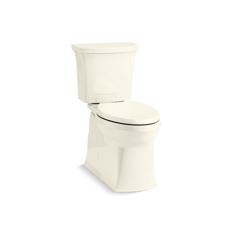 KOHLER K-33813-RA-96 Corbelle Tall Two-Piece Elongated Toilet With Skirted Trapway, 1.28 Gpf In Biscuit