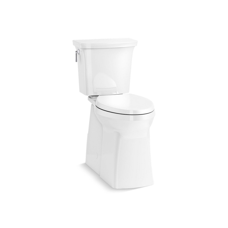 KOHLER K-33814-0 Corbelle Tall Continuousclean Two-Piece Elongated Toilet With Skirted Trapway, 1.28 Gpf In White