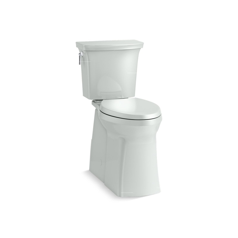 KOHLER K-33814-95 Corbelle Tall Continuousclean Two-Piece Elongated Toilet With Skirted Trapway, 1.28 Gpf In Ice Grey