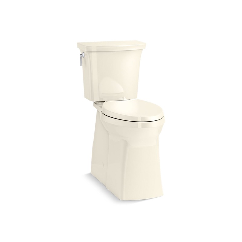 KOHLER K-33814-96 Corbelle Tall Continuousclean Two-Piece Elongated Toilet With Skirted Trapway, 1.28 Gpf In Biscuit