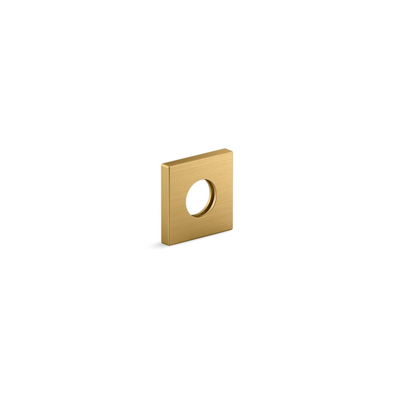 KOHLER K-76335-2MB Shower Arm Trim Kit, Square In Vibrant Brushed Moderne Brass
