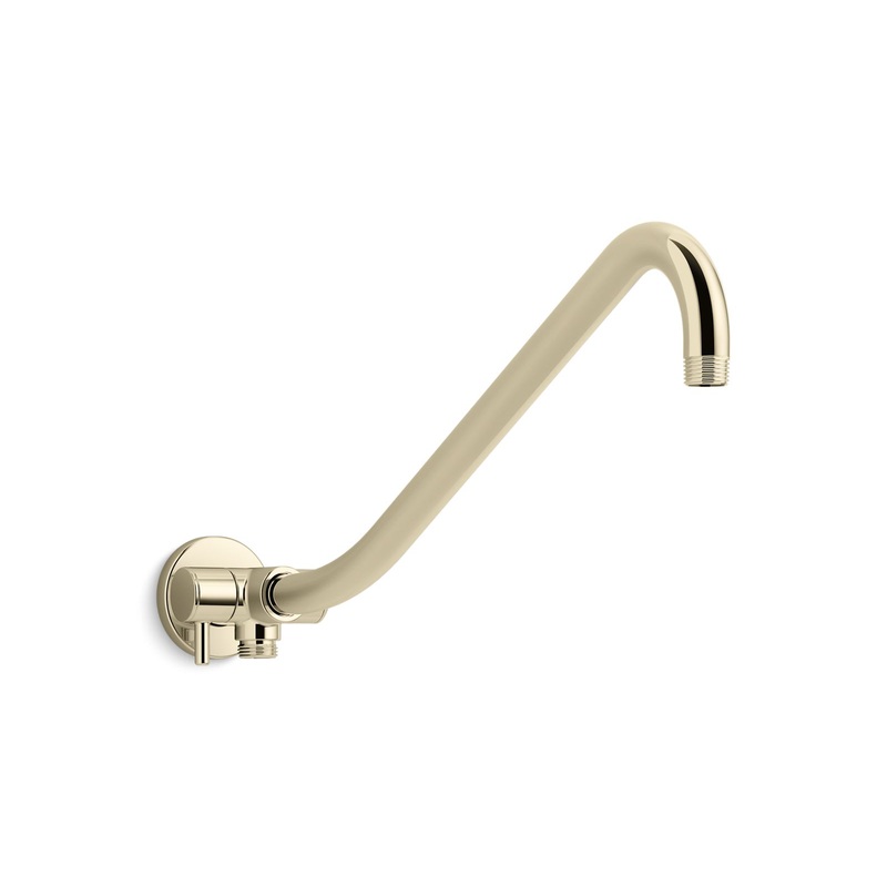KOHLER K-76336-AF Gooseneck Rainhead Arm With 3-Way Diverter In Vibrant French Gold