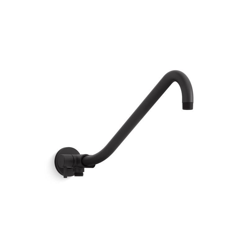 KOHLER K-76336-BL Gooseneck Rainhead Arm With 3-Way Diverter In Matte Black