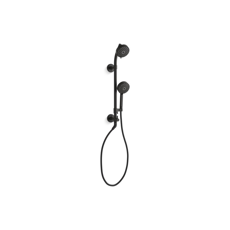 KOHLER K-76471-Y-BL Hydrorail-S Shower Column Kit With Awaken 2.5 Gpm Showerhead And Handshower In Matte Black