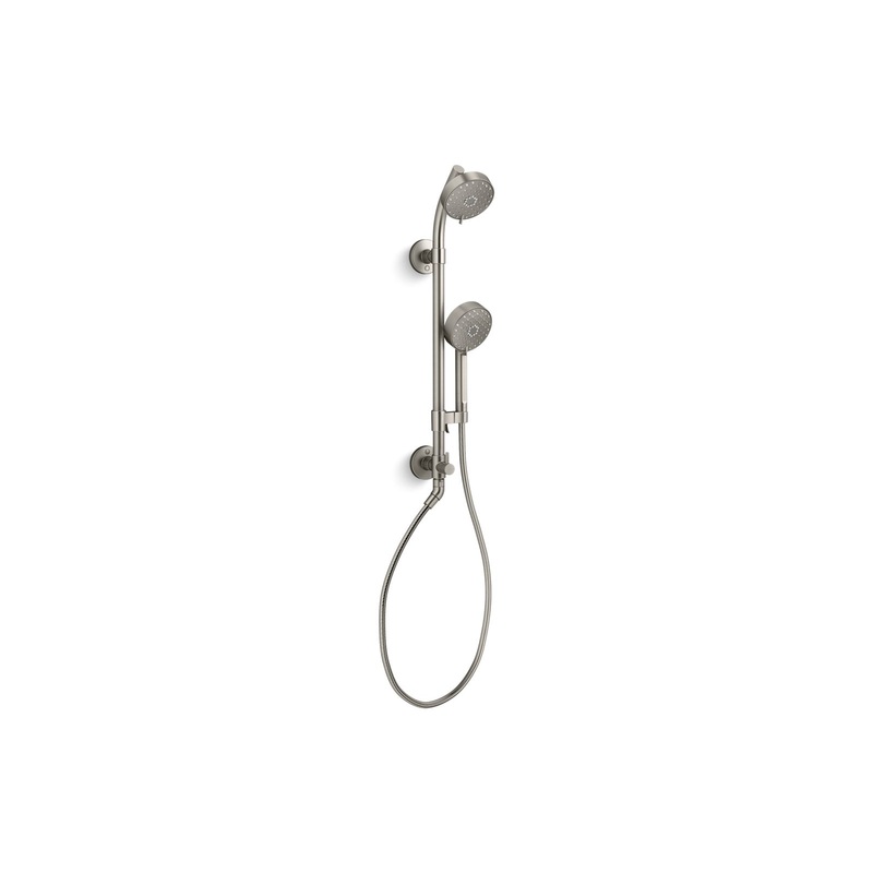 KOHLER K-76471-Y-BN Hydrorail-S Shower Column Kit With Awaken 2.5 Gpm Showerhead And Handshower In Vibrant Brushed Nickel