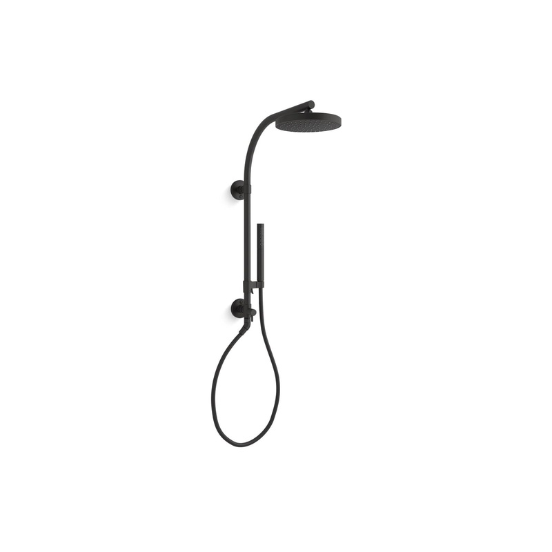 KOHLER K-76474-Y-BL Hydrorail-R Shower Column Kit With Awaken Rainhead And Shift+ Handshower, 2.5 Gpm In Matte Black