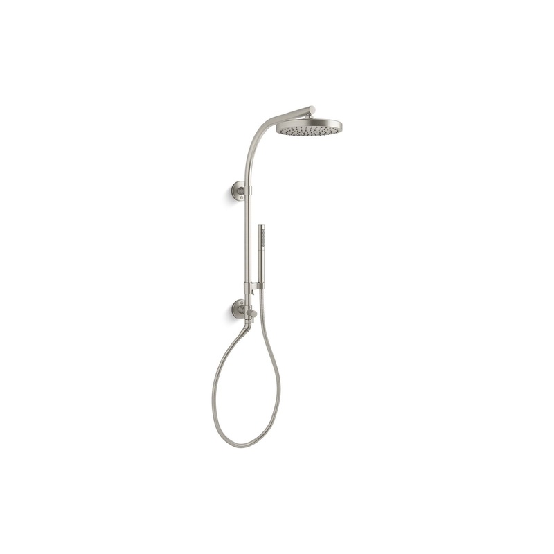 KOHLER K-76474-Y-BN Hydrorail-R Shower Column Kit With Awaken Rainhead And Shift+ Handshower, 2.5 Gpm In Vibrant Brushed Nickel