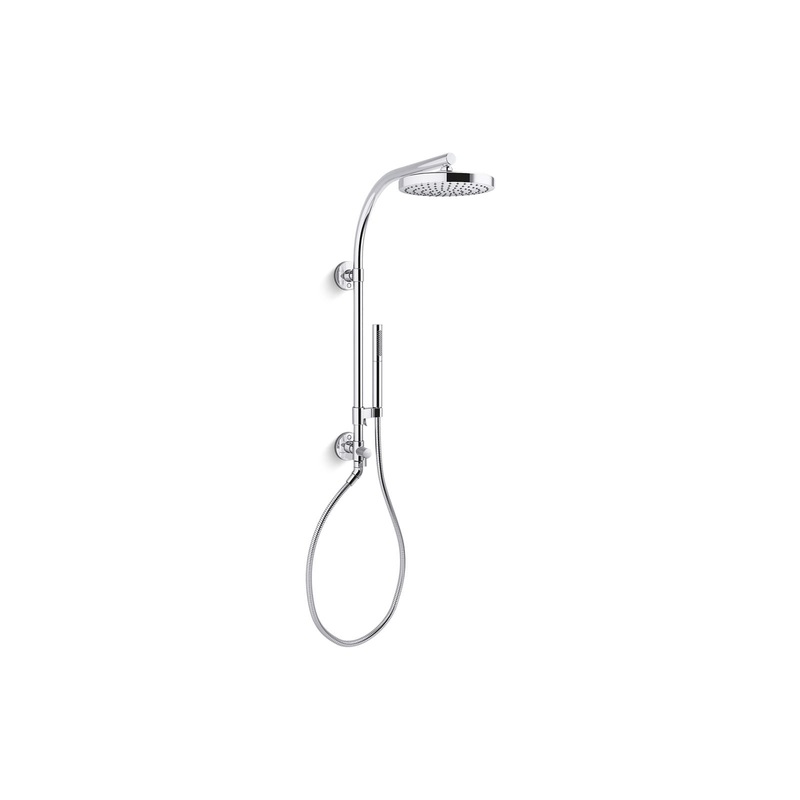 KOHLER K-76474-Y-CP Hydrorail-R Shower Column Kit With Awaken Rainhead And Shift+ Handshower, 2.5 Gpm In Polished Chrome