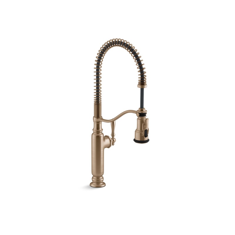 KOHLER K-77515-BV Tournant Semi-Professional Kitchen Sink Faucet With Three-Function Sprayhead In Vibrant Brushed Bronze