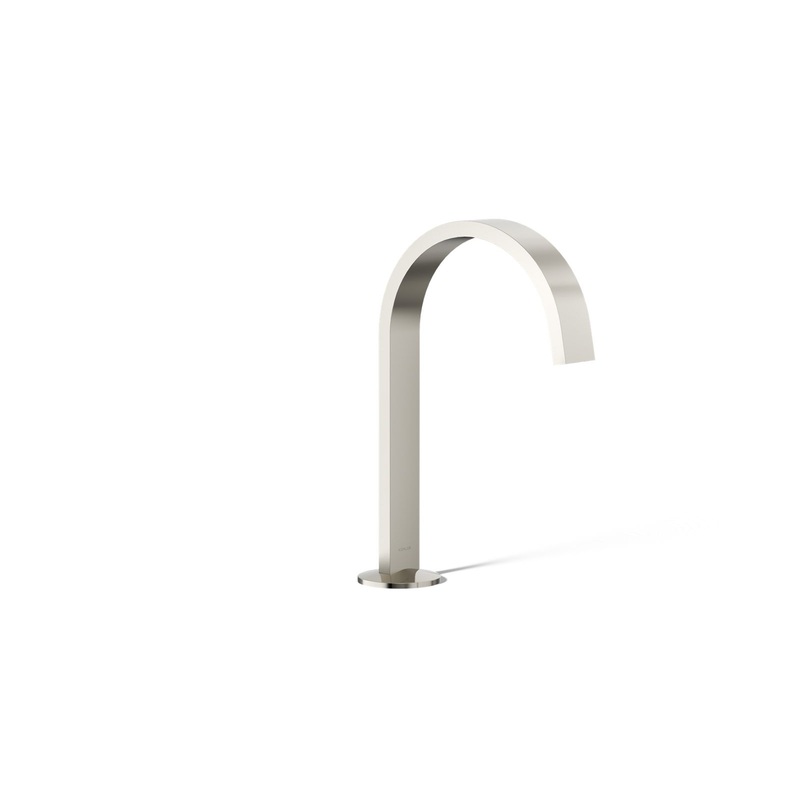 KOHLER K-77968-SN Components Bathroom Sink Faucet Spout With Ribbon Design, 1.2 Gpm In Vibrant Polished Nickel