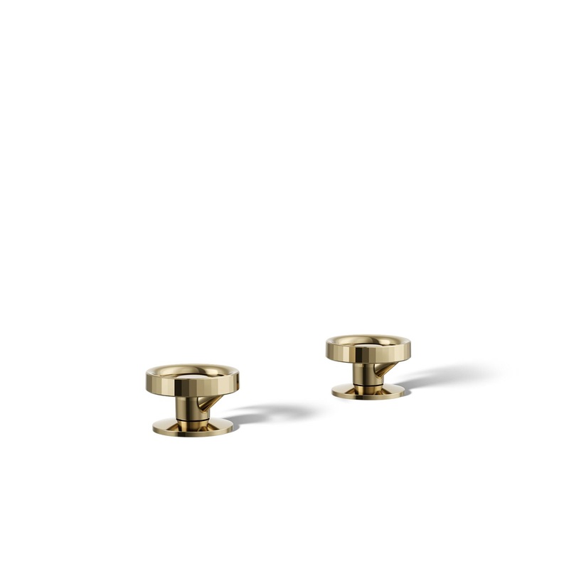 KOHLER K-77974-9-AF Components Industrial Bathroom Sink Faucet Handles In Vibrant French Gold