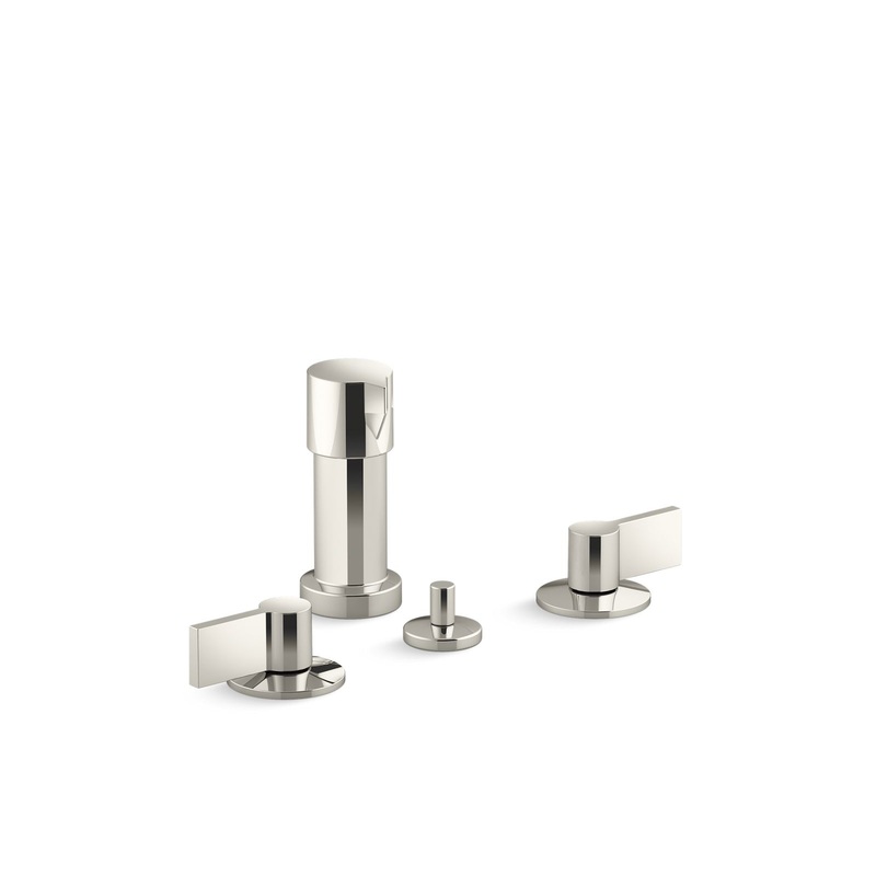 KOHLER K-77983-4-SN Components Widespread Bidet Faucet With Lever Handles In Vibrant Polished Nickel