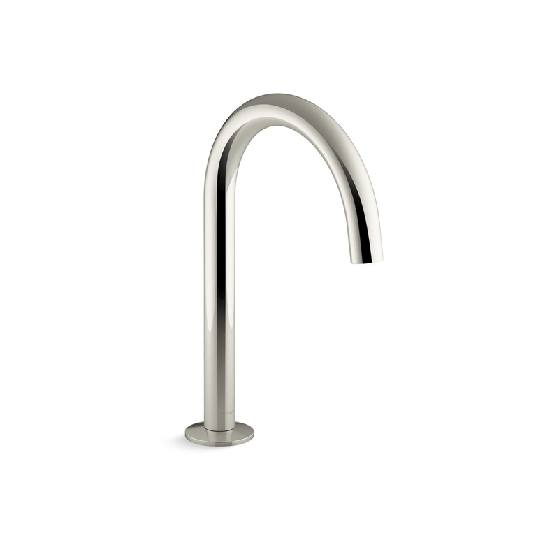 KOHLER K-77985-SN Components Deck-Mount Bath Spout With Tube Design In Vibrant Polished Nickel