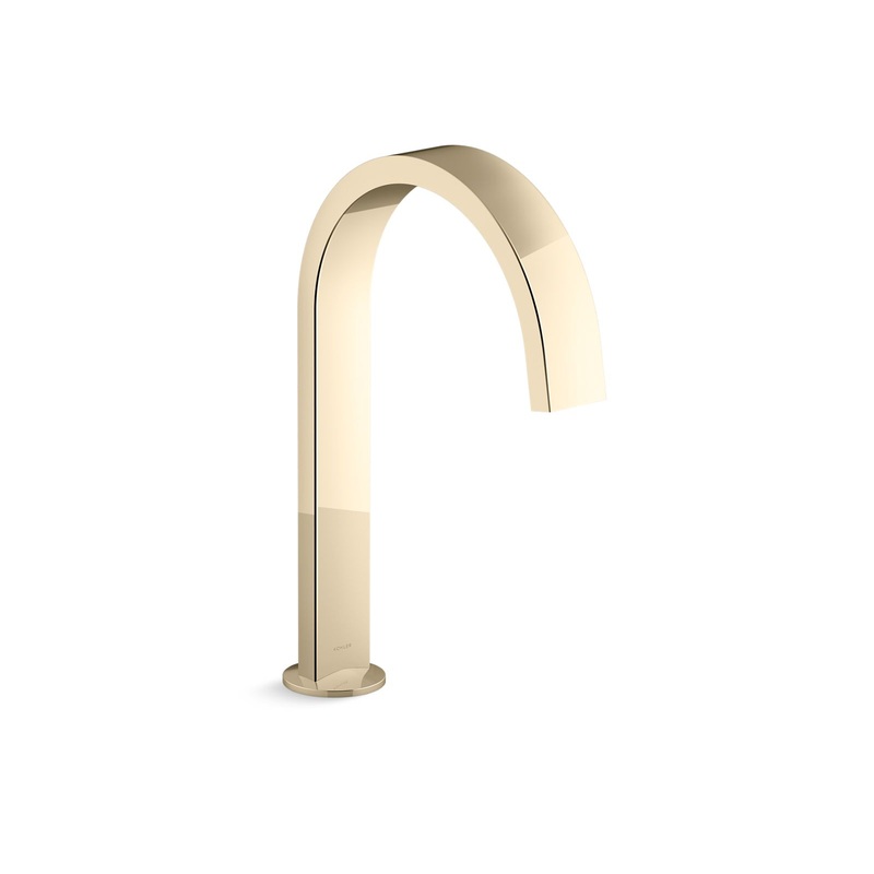 KOHLER K-77986-AF Components Deck-Mount Bath Spout With Ribbon Design In Vibrant French Gold