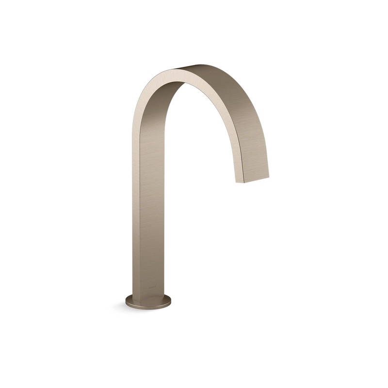 KOHLER K-77986-BV Components Deck-Mount Bath Spout With Ribbon Design In Vibrant Brushed Bronze