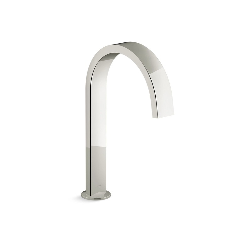 KOHLER K-77986-SN Components Deck-Mount Bath Spout With Ribbon Design In Vibrant Polished Nickel