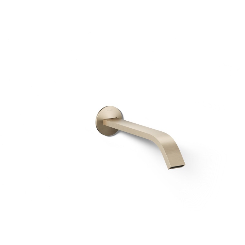 KOHLER K-T23888-BV Components Wall-Mount Bathroom Sink Faucet Spout With Ribbon Design, 1.2 Gpm In Vibrant Brushed Bronze