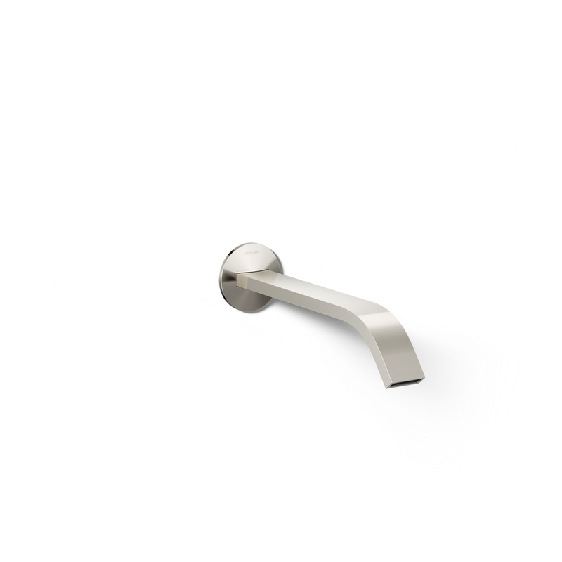 KOHLER K-T23888-SN Components Wall-Mount Bathroom Sink Faucet Spout With Ribbon Design, 1.2 Gpm In Vibrant Polished Nickel