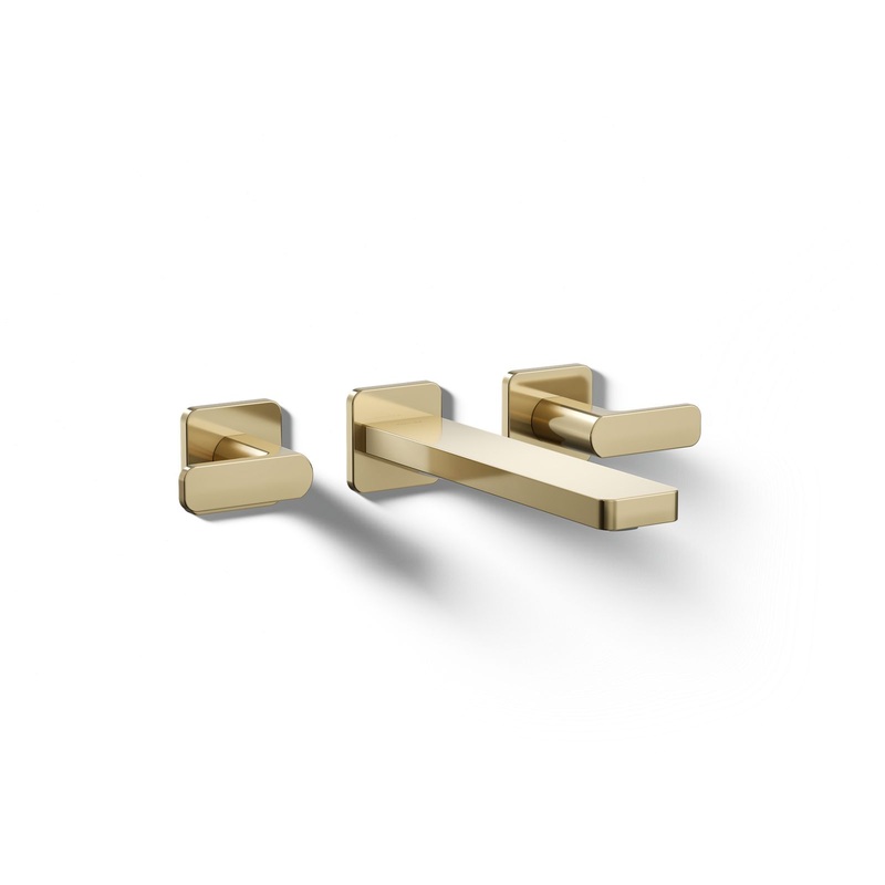 KOHLER K-T27120-4-AF Parallel Wall-Mount Bathroom Sink Faucet Trim, 1.2 Gpm In Vibrant French Gold