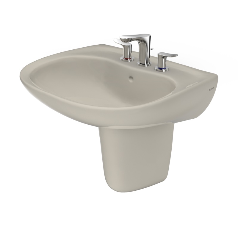 TOTO LHT242.8G#03 Prominence Oval Wall-Mount Bathroom Sink With Cefiontect And Shroud For 8 Inch Center Faucets - Bone