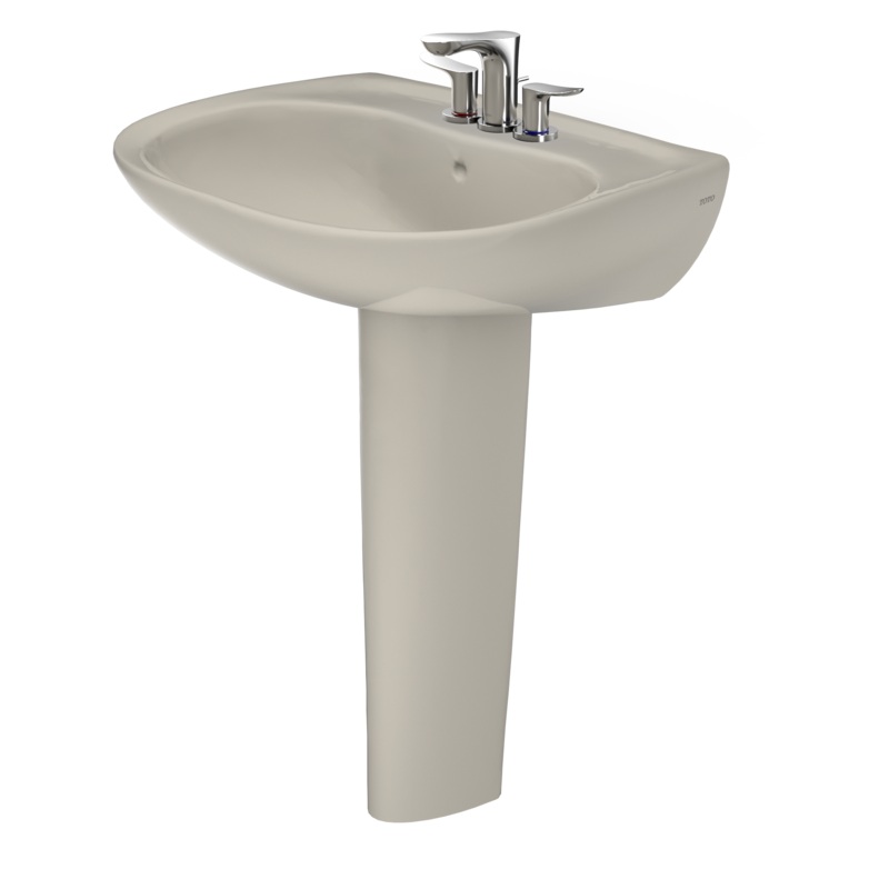 TOTO LPT242.4G#03 Prominence Oval Basin Pedestal Bathroom Sink With Cefiontect For 4 Inch Center Faucets - Bone