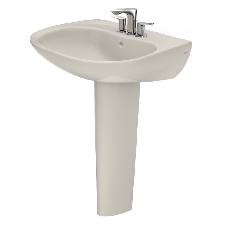TOTO LPT242.4G#12 Prominence Oval Basin Pedestal Bathroom Sink With Cefiontect For 4 Inch Center Faucets - Sedona Beige