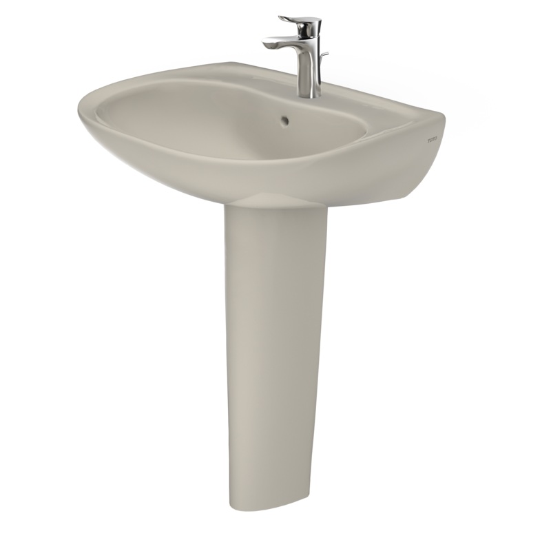 TOTO LPT242G#03 Prominence Oval Basin Pedestal Bathroom Sink With Cefiontect For Single Hole Faucets - Bone
