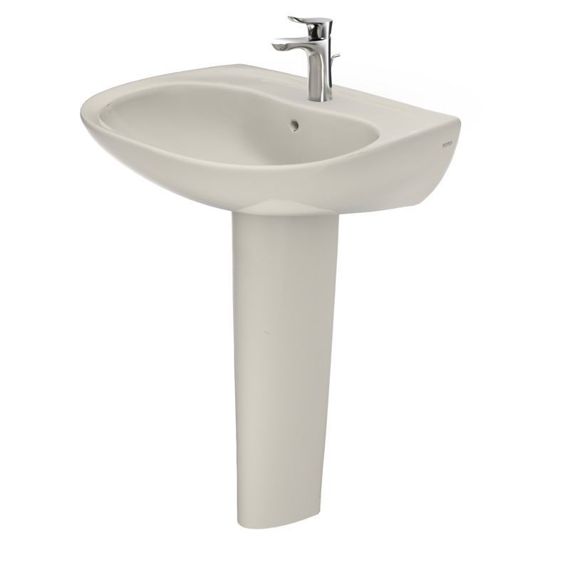 TOTO LPT242G#12 Prominence Oval Basin Pedestal Bathroom Sink With Cefiontect For Single Hole Faucets - Sedona Beige