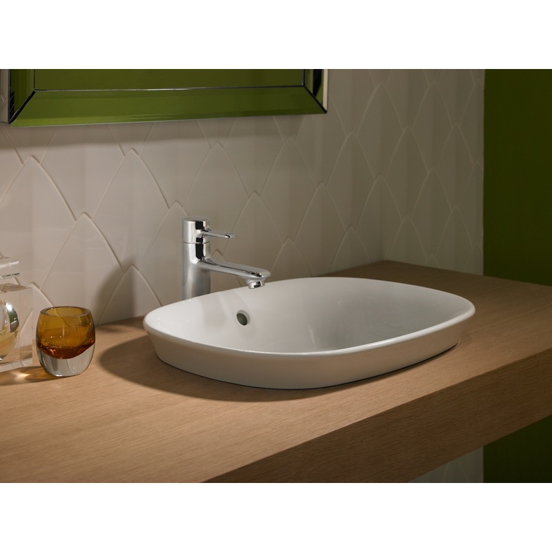 TOTO LT480G#03 Maris Oval Semi-Recessed Vessel Bathroom Sink With Cefiontect - Bone