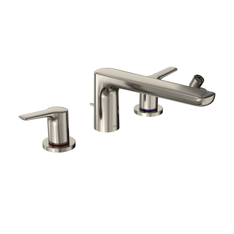 TOTO TBG03202U#PN Gs Four-Hole Deck-Mount Roman Tub Filler Trim With Handshower - Polished Nickel