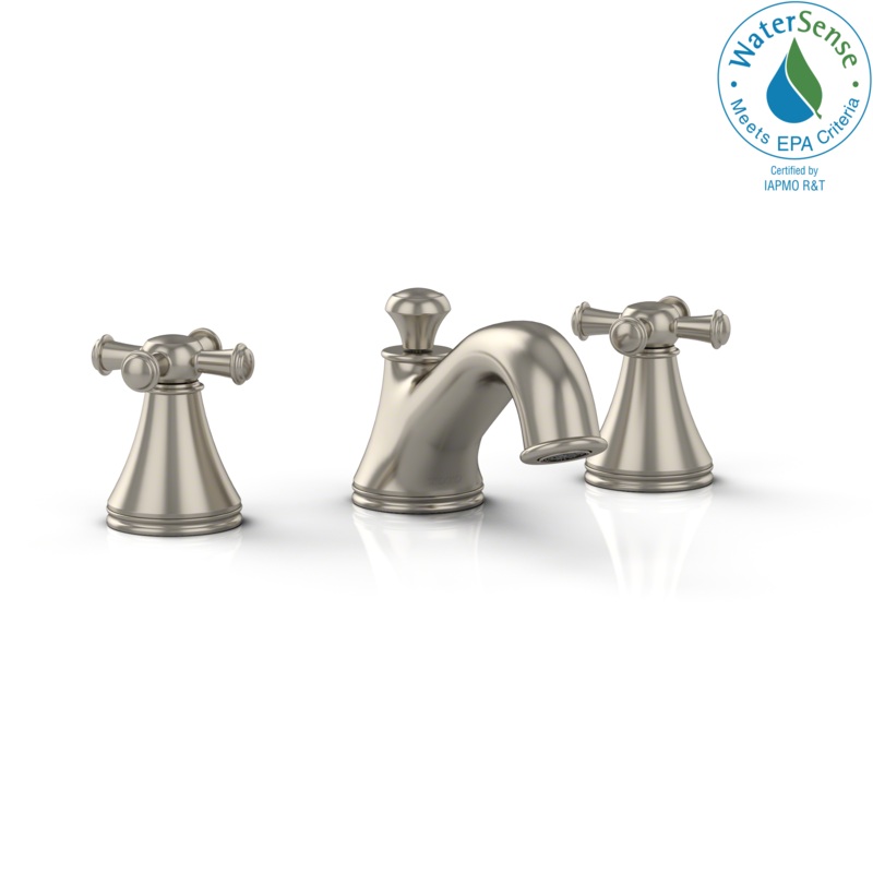 TOTO TL220DD#BN Vivian Two Cross Handle Widespread 1.5 GPM Bathroom Sink Faucet , Brushed Nickel